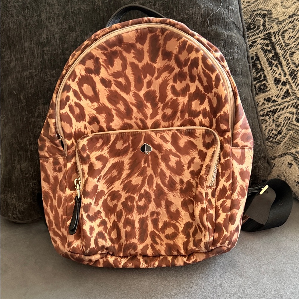 Kate Spade Tan Animal Print Backpack